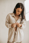 Ladies Ribbed Button Up Top