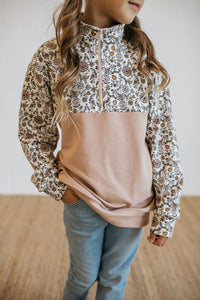 Floral 1/4 Zip Pullover