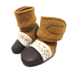Wool Booties: Embroidered felted