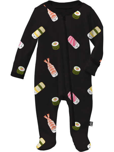 Kawaii Sushi Allover Print Footed Sleeper 12 18M Lox and Fox Baby Boutique