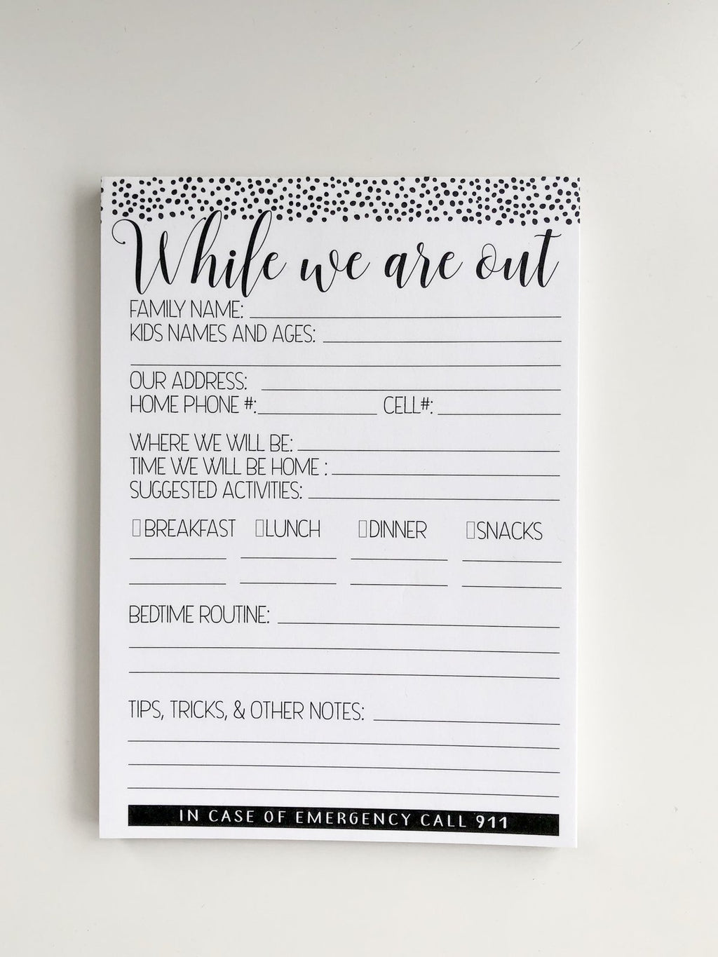 [note:able] - Monochrome Babysitter Note Pads